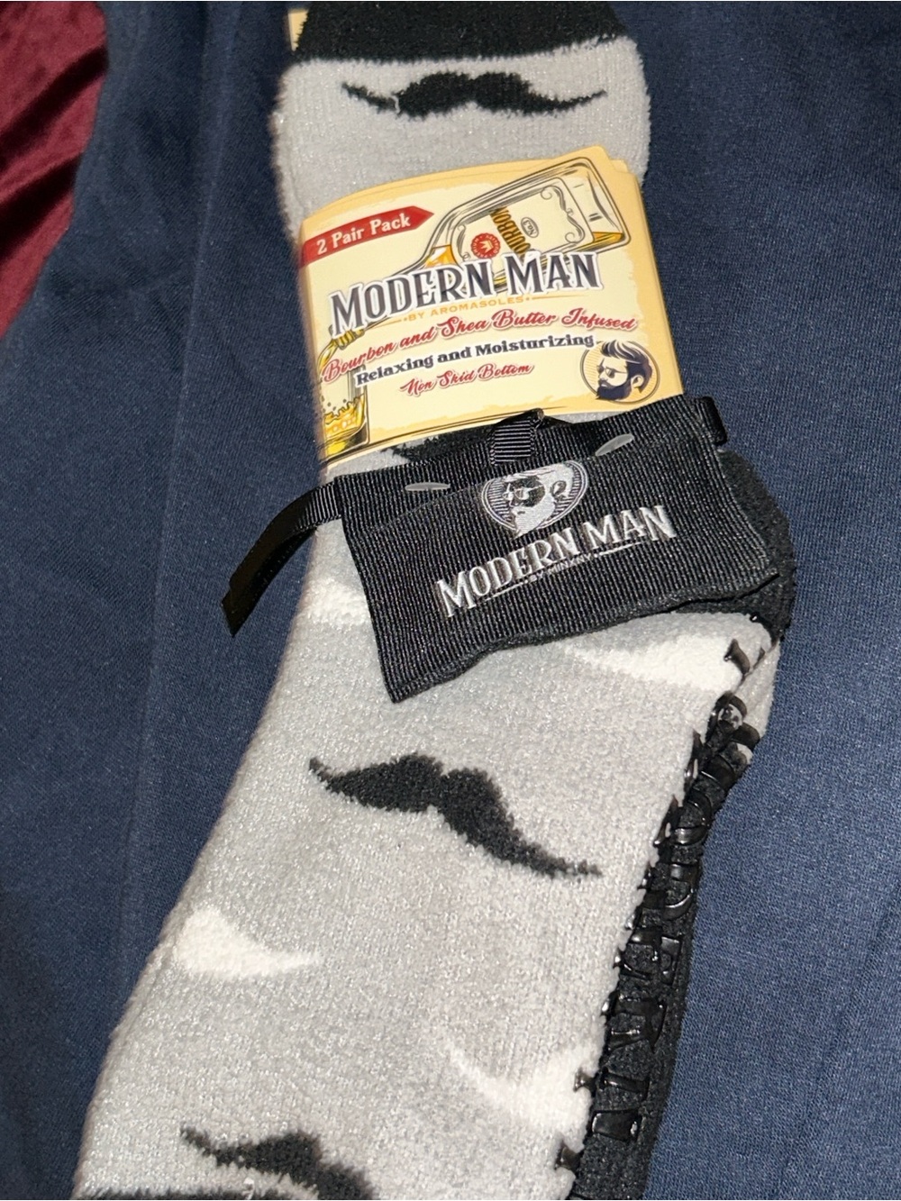 NEW SMELL MY SOCKS Infused Scented Men’s Socks - Mustache Bourbon Whiskey Drinks
